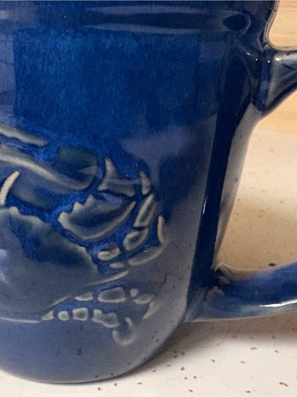 Lot 2 Blue Crab large Mugs Cups Ceramic set new nice! - Picture 4 of 7